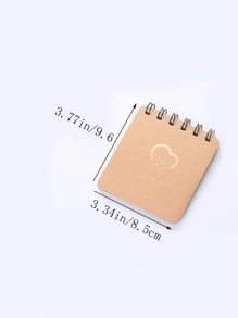 1入組字母和雲圖案便簽本簡單便攜學校迷你活頁便簽本 - 白色 - 查看 4