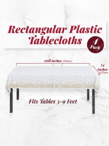 1入組塑膠一次性桌子現代金屬質感波卡圓點一次性桌布適合派對 - 金色 - 查看 3