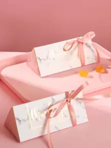 3pcs Metallic Letter Graphic Gift Box - Multicolor - View 1