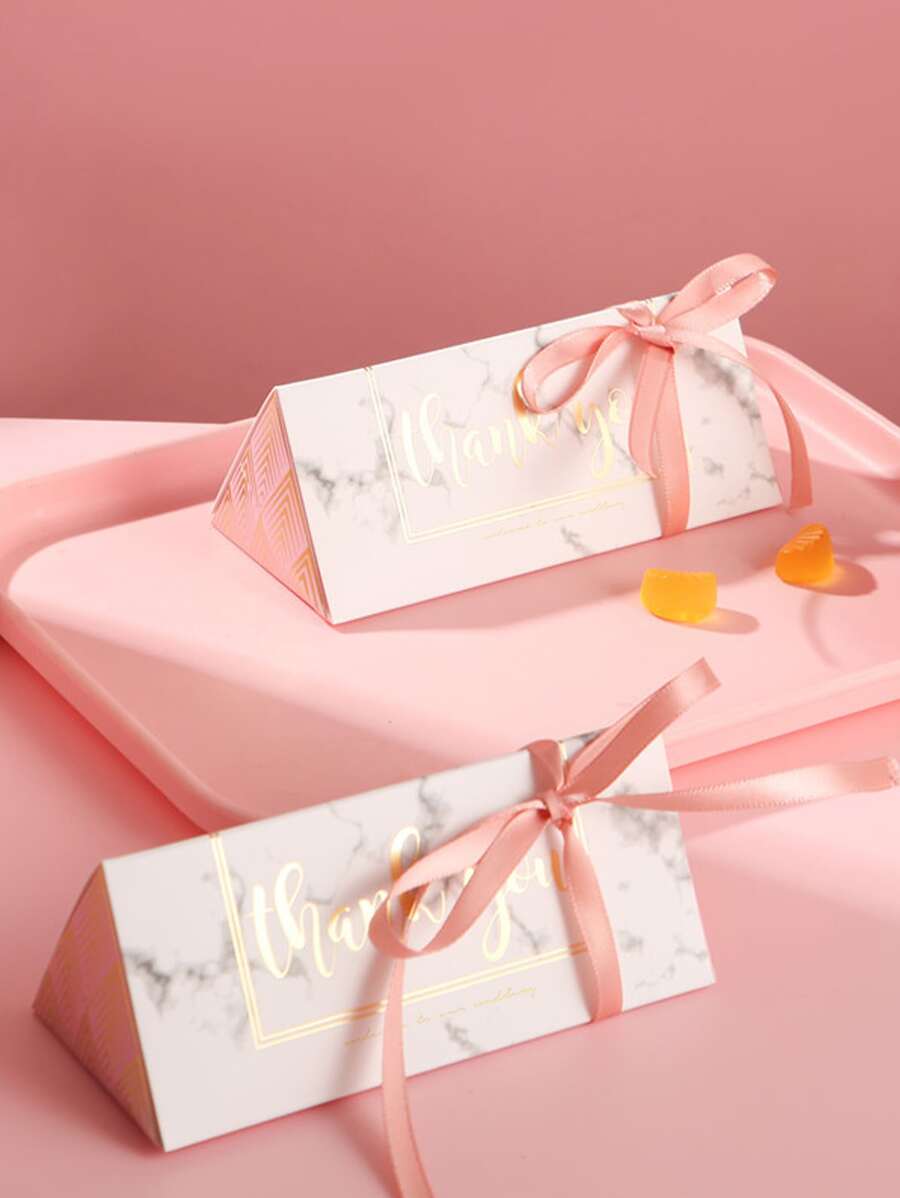 3pcs Metallic Letter Graphic Gift Box - Multicolor - View 1