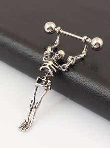 1pc Skeleton Decor Earring - Silver - View 2