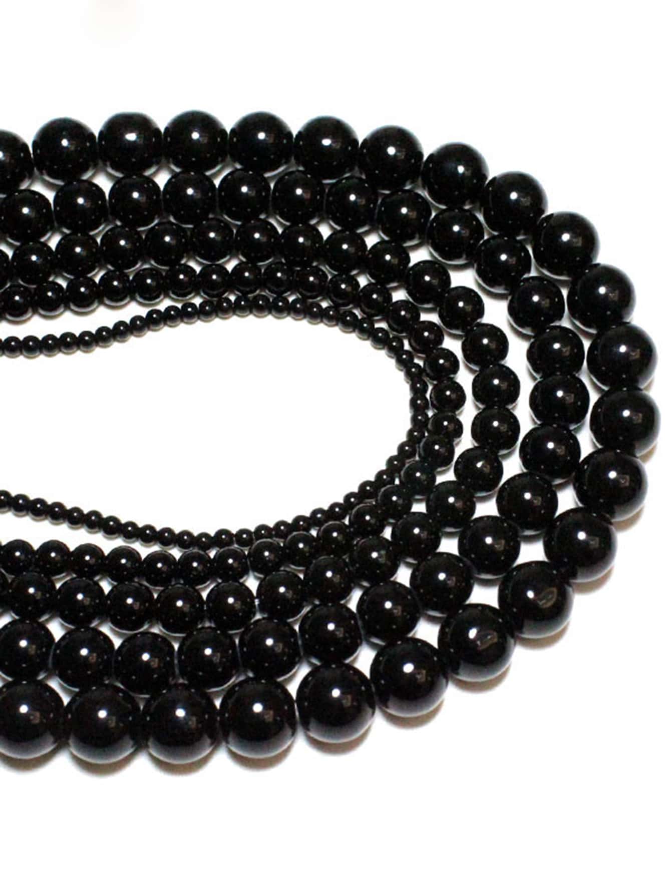1股時尚黑色玻璃DIY珠子適合女士DIY首飾製作