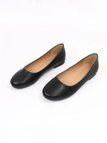女士一腳蹬優雅黑色平底鞋 - 黑色 - 查看 3