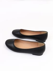 女士一腳蹬優雅黑色平底鞋 - 黑色 - 查看 4