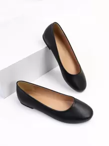 女士一腳蹬優雅黑色平底鞋 - 黑色 - 查看 6