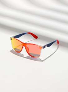 1pc Frameless Streamline Oversized Fashion Glasses, Unisex Outdoor Riding Glasses, All Seasons, Steampunk, Punk, Portable, Y2K Leopard Print, Vintage Classic Fashion Glasses, Stylish, Retro, Luxury, Square, Oval Travel, Driving, Fishing, Camping, Cycling, Hiking, Running, Decorative Eyewear - Multicolor - View 3