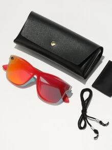 1pc Frameless Streamline Oversized Fashion Glasses, Unisex Outdoor Riding Glasses, All Seasons, Steampunk, Punk, Portable, Y2K Leopard Print, Vintage Classic Fashion Glasses, Stylish, Retro, Luxury, Square, Oval Travel, Driving, Fishing, Camping, Cycling, Hiking, Running, Decorative Eyewear - Multicolor - View 4