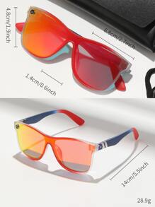 1pc Frameless Streamline Oversized Fashion Glasses, Unisex Outdoor Riding Glasses, All Seasons, Steampunk, Punk, Portable, Y2K Leopard Print, Vintage Classic Fashion Glasses, Stylish, Retro, Luxury, Square, Oval Travel, Driving, Fishing, Camping, Cycling, Hiking, Running, Decorative Eyewear - Multicolor - View 2