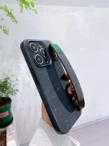 Vỏ điện thoại thạch lấp lánh có giá đỡ dây đeo cổ tay - màu đen - Xem 10