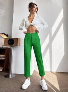SHEIN PETITE Pantaloni con cucitura dettaglio cropped
