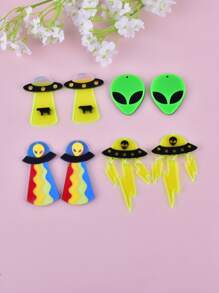 8入組亞克力外星人DIY吊墜 - 彩色 - 查看 8