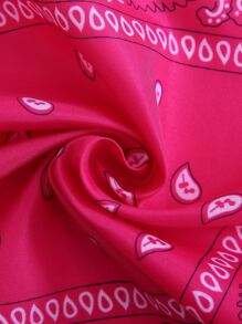 1pc Women Paisley Print Casual Style Bandana Bandana,Hair Band,Head Band Ideal For Dressing Up Your Look - Hot Pink - View 3
