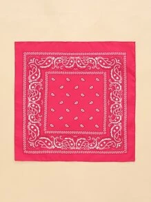 1pc Women Paisley Print Casual Style Bandana Bandana,Hair Band,Head Band Ideal For Dressing Up Your Look - Hot Pink - View 4