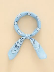 1入組女士迷幻印花休閒風頭巾，髮帶，頭帶，適合裝扮您的造型 - 藍色 - 查看 1