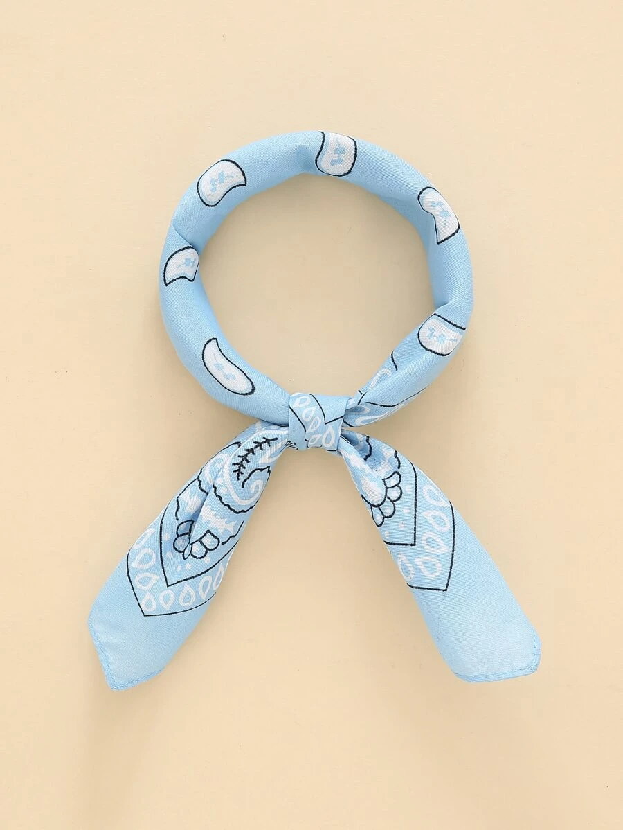 1入組女士迷幻印花休閒風頭巾，髮帶，頭帶，適合裝扮您的造型 - 藍色 - 查看 1