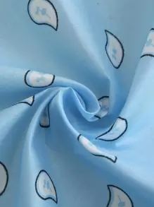 1入組女士迷幻印花休閒風頭巾，髮帶，頭帶，適合裝扮您的造型 - 藍色 - 查看 4