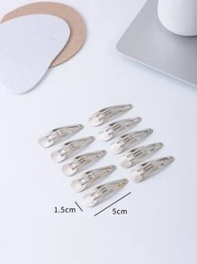 10 chiếc kẹp chụp tối giản - Bạc - Xem 3