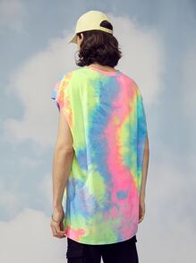 Manfinity 1pc Tie Dye Batwing Sleeve Tee - Multicolor - View 2