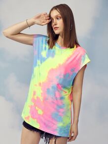 Manfinity 1pc Tie Dye Batwing Sleeve Tee - Multicolor - View 5