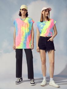 Manfinity 1pc Tie Dye Batwing Sleeve Tee - Multicolor - View 6