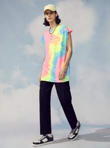 Manfinity 1pc Tie Dye Batwing Sleeve Tee - Multicolor - View 7