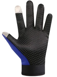 1pair Letter Graphic Touch Screen Cycling Gloves - Blue - View 3