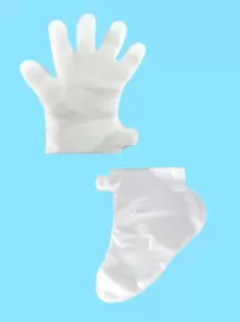 100只裝一次性手腳防裂手套防水鞋套家用塑膠保鮮膜 - 白色 - 查看 2