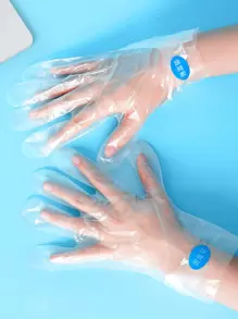 100只裝一次性手腳防裂手套防水鞋套家用塑膠保鮮膜 - 白色 - 查看 6