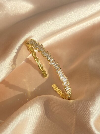 rakol سوار مفتوح زخرفة مكعب زركونيا للنساء للحفلة مأدبة حفل زواجرمضان