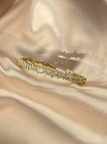 rakol Cubic Zirconia Decor Cuff Bangle For Women For Party Banquet Wedding