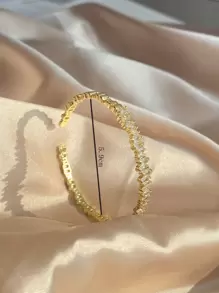 rakol Cubic Zirconia Decor Cuff Bangle For Women For Party Banquet Wedding