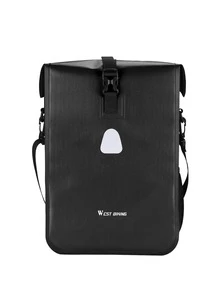 WEST BIKING 1pc Large Capacity Waterproof Bike Bag - Black - View 2