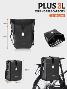 WEST BIKING 1pc Large Capacity Waterproof Bike Bag - Black - View 12