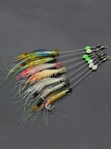 7pcs - Luminous Shrimp Bait - Ultra-Realistic Soft Lure, With Luminous Technology, High-Quality Sharp Hook, Achieving Unparalleled Catching Success Rate - White - View 1