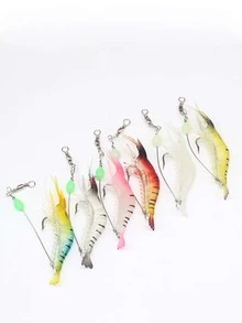 7pcs - Luminous Shrimp Bait - Ultra-Realistic Soft Lure, With Luminous Technology, High-Quality Sharp Hook, Achieving Unparalleled Catching Success Rate - White - View 4