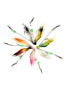 7pcs - Luminous Shrimp Bait - Ultra-Realistic Soft Lure, With Luminous Technology, High-Quality Sharp Hook, Achieving Unparalleled Catching Success Rate - White - View 6