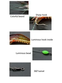 7pcs - Luminous Shrimp Bait - Ultra-Realistic Soft Lure, With Luminous Technology, High-Quality Sharp Hook, Achieving Unparalleled Catching Success Rate - White - View 9
