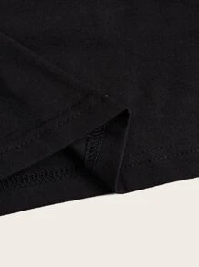 ROMWE Grunge Punk Cross Pattern Rhinestone Tank Top, School - Black - View 5