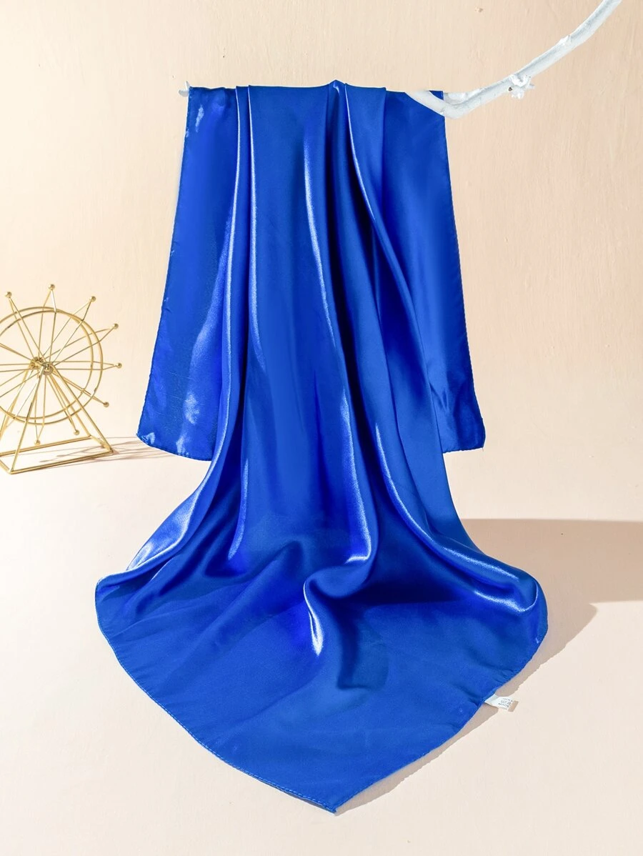 1pc Women Minimalist Solid Casual Style Bandana - Royal Blue - View 1