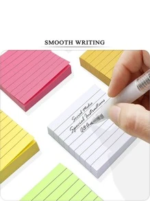 6入組線條圖案易於張貼便簽簡單多用途辦公學校便簽 - 彩色 - 查看 2