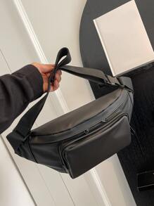 Riñonera con bolsillo delantero unisex poliéster para diariamente - Negro - Ver 3