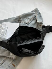 Riñonera con bolsillo delantero unisex poliéster para diariamente - Negro - Ver 6