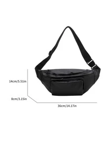 Riñonera con bolsillo delantero unisex poliéster para diariamente - Negro - Ver 8