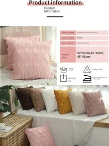 1入組無填充物波浪條紋素色靠墊套現代棕色客廳針織抱枕套 - 棕色 - 查看 4