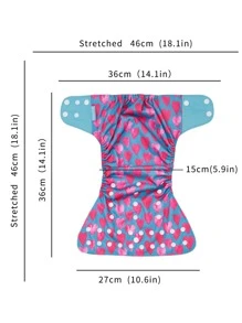 Happy Flute 4入組嬰兒愛心圖案布尿布 - 彩色 - 查看 3