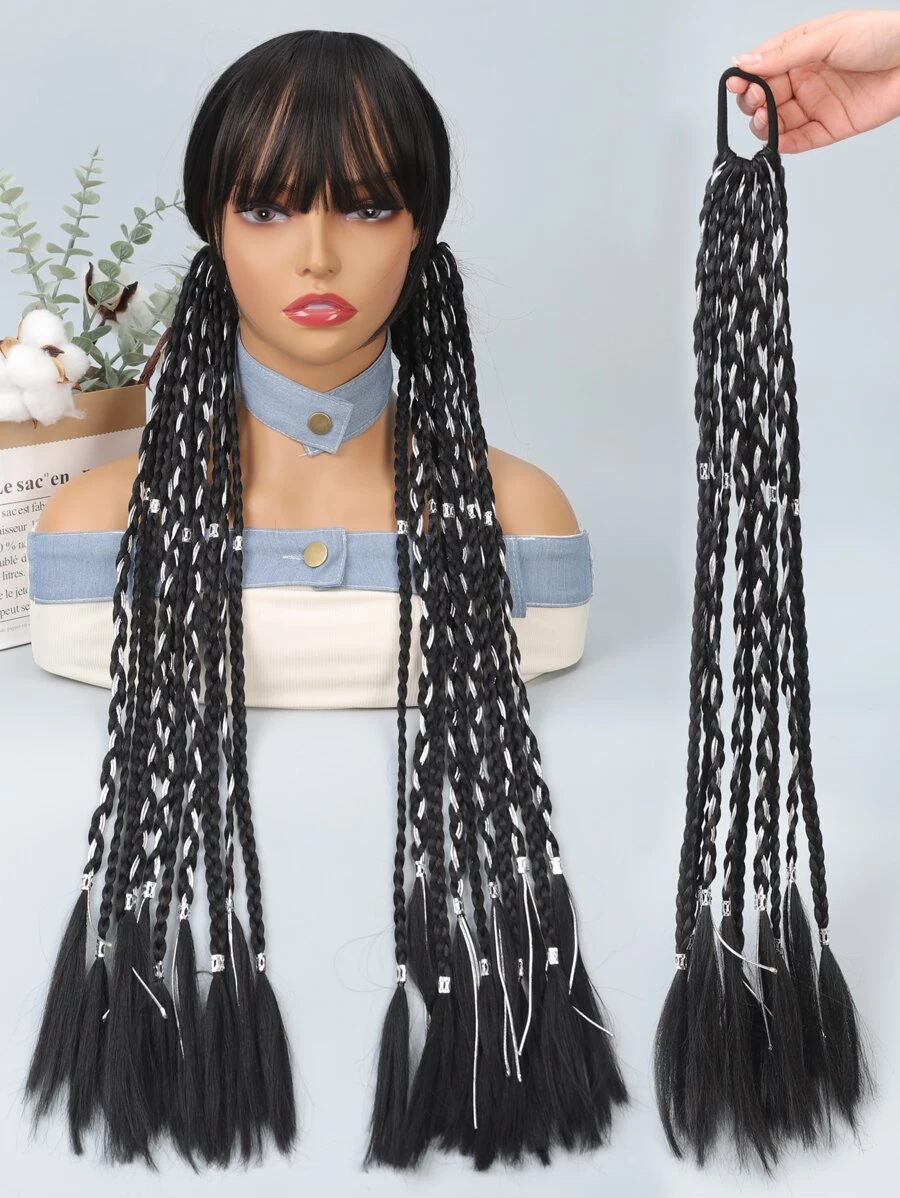 2pcs Long Synthetic Hair Braid - Black - View 1