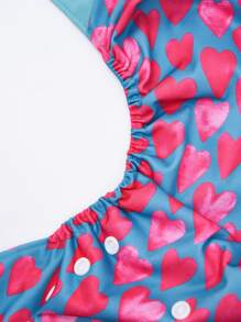 Happy Flute 4入組嬰兒愛心圖案布尿布 - 彩色 - 查看 6