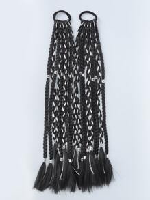 2pcs Long Synthetic Hair Braid - Black - View 3