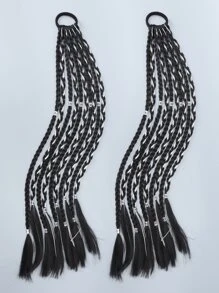 2pcs Long Synthetic Hair Braid - Black - View 7