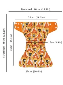 Happy Flute 4入組嬰兒狐狸圖案布尿布